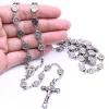 Metal vintage plata aleación benedictino largo collar unisex accesorios crossover venta caliente al por mayor Item Picture
